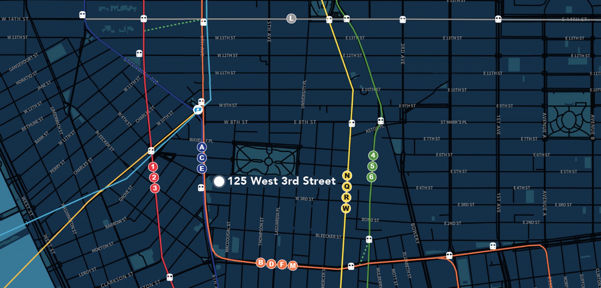 Map for 125 West 3rd Street