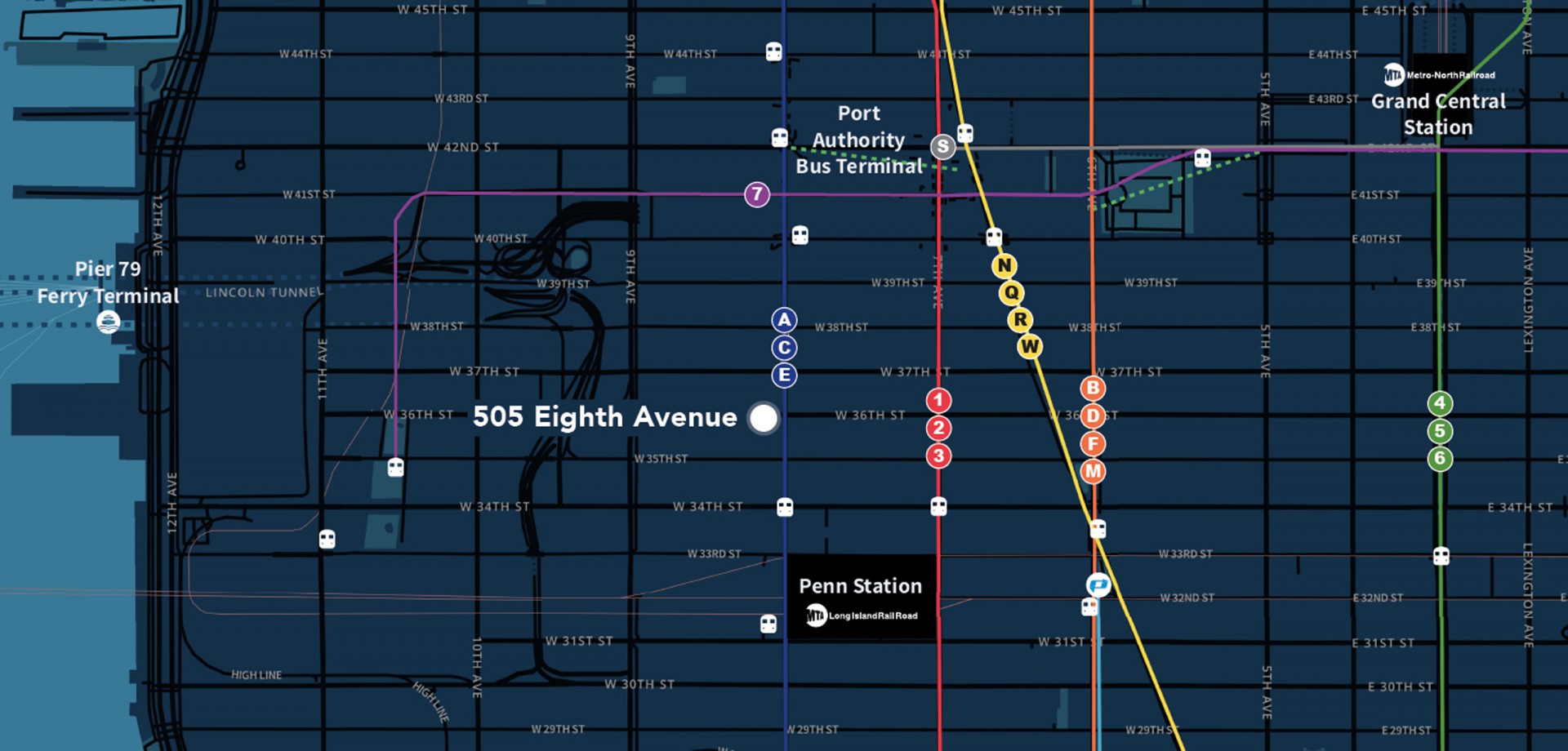 Map for 505 Eighth Avenue