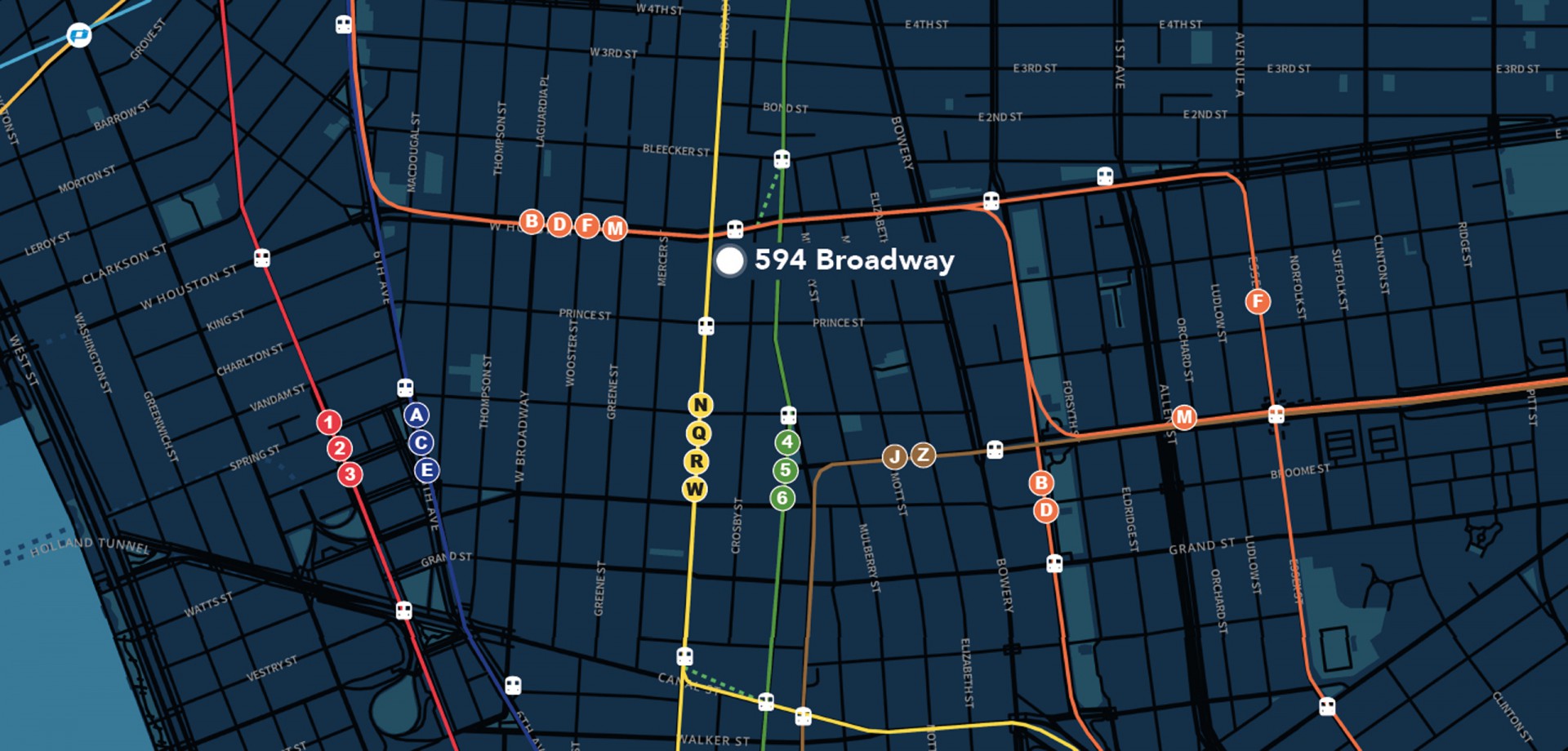 Map for 594 Broadway