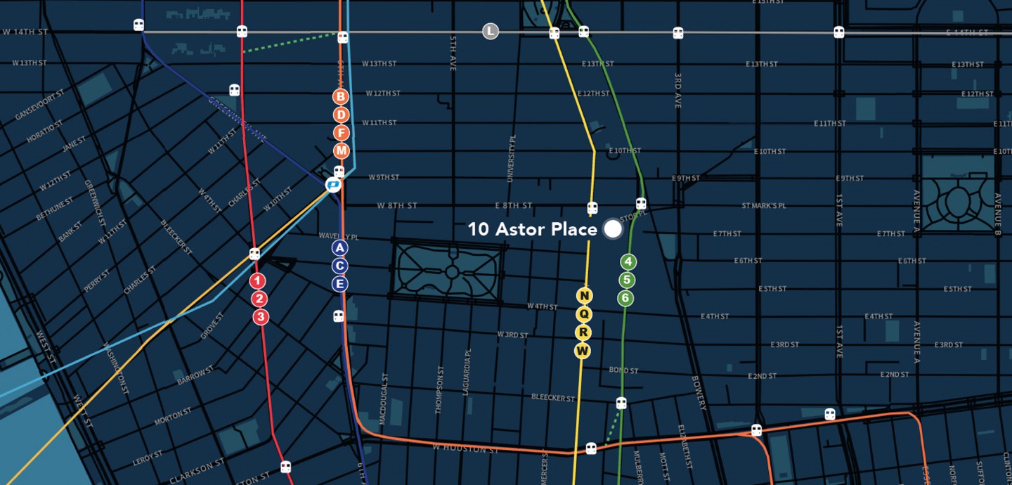 Map for 10 Astor Place