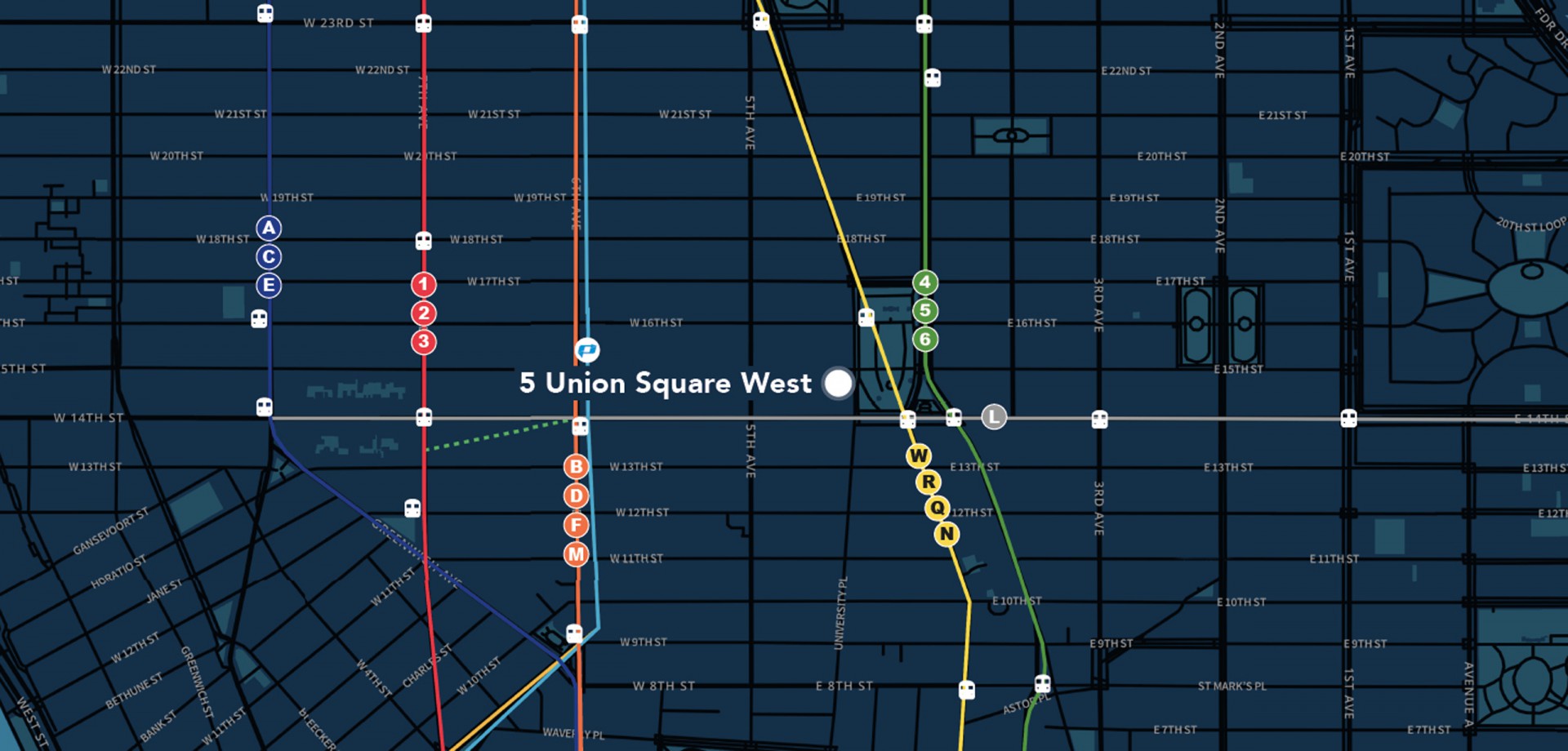 Map for 5 Union Square West
