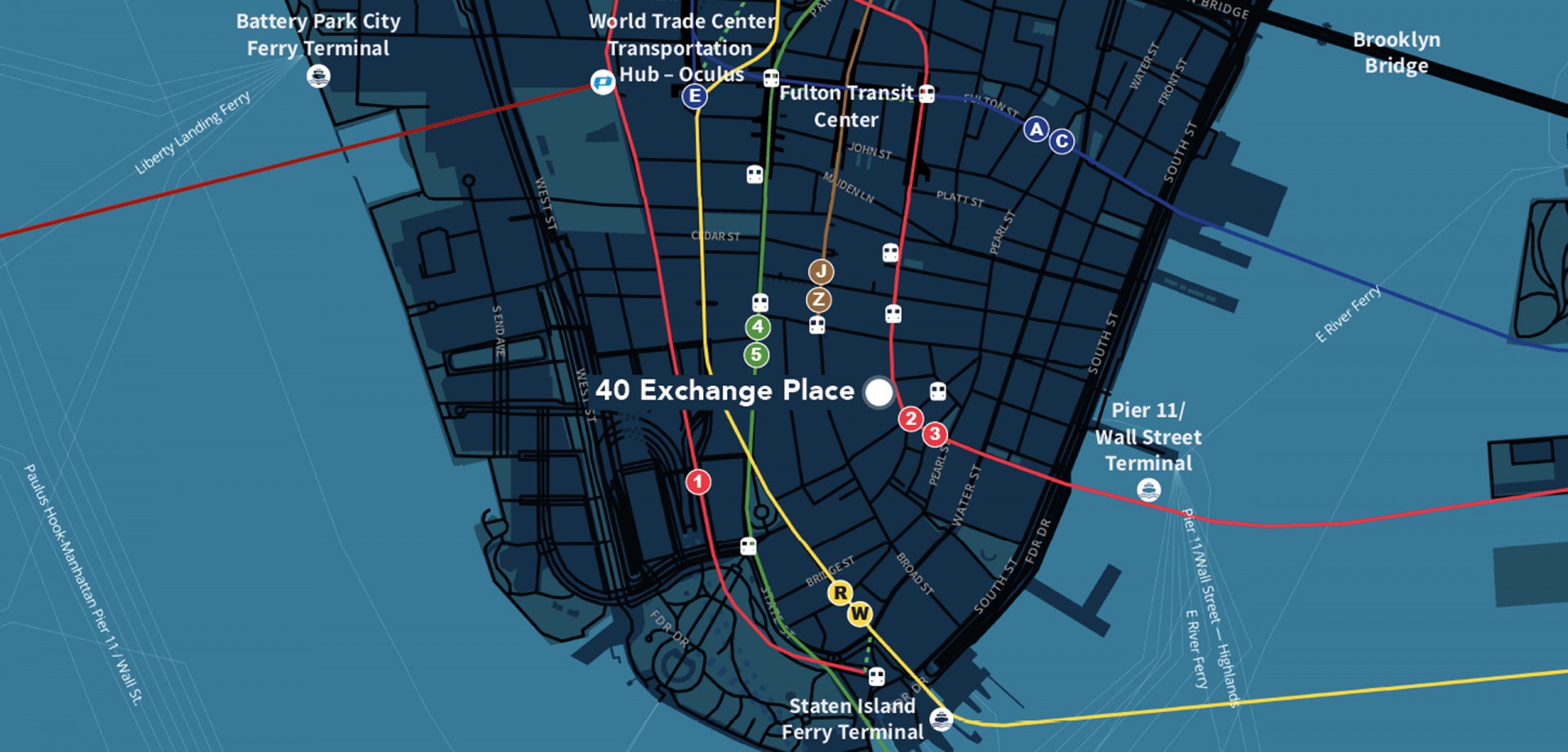 Map for 40 Exchange Place